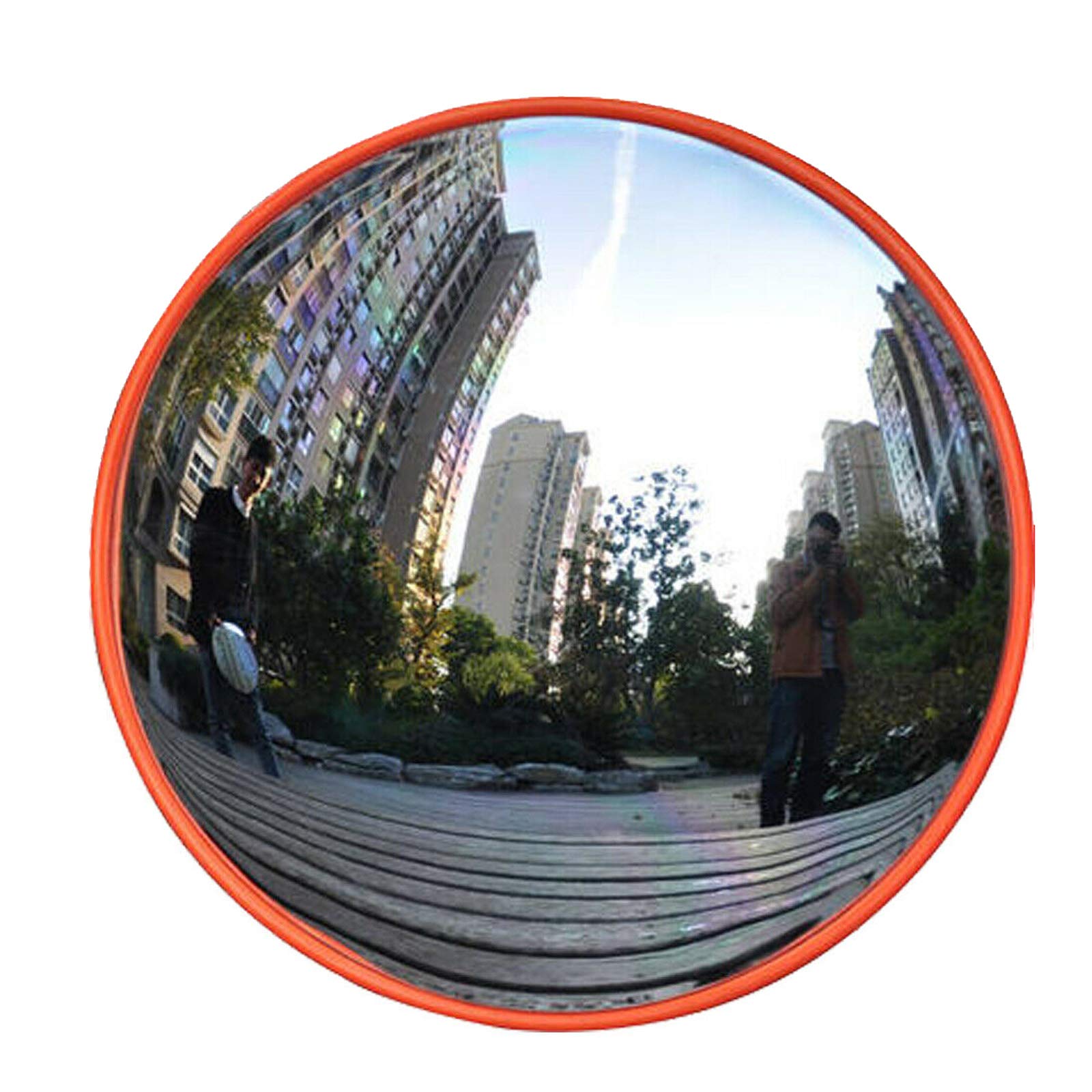 45cm (18") Convex Unbreakable Home Driveway Alley Garage Hospital Car Park Traffic Security Blind Spot Mirror for Road Safety and Supermarket Security with adjustable fixing bracket Pack 2