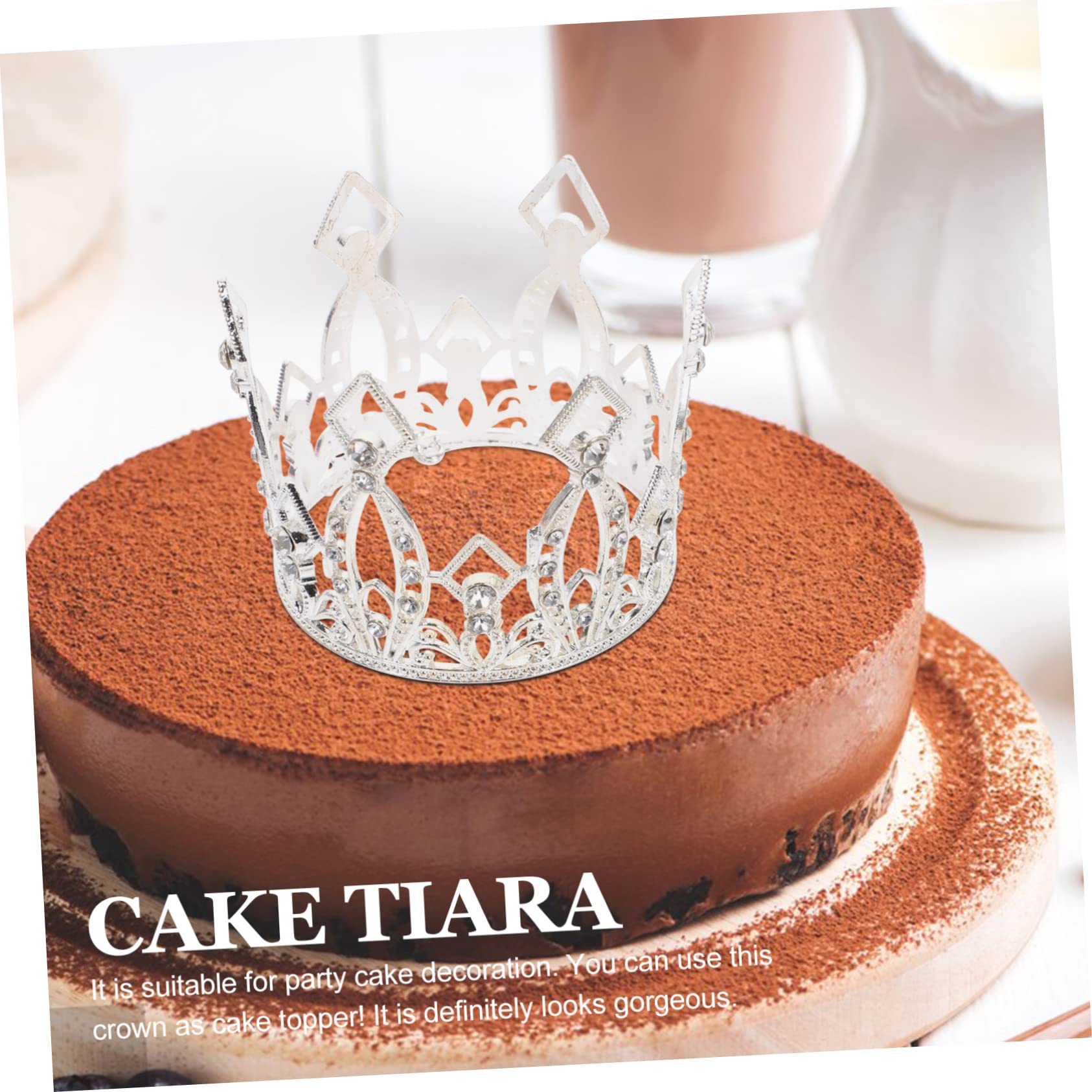 Homoyoyo Couronne de Gâteau D’Anniversaire en Alliage et Strass, Argenté