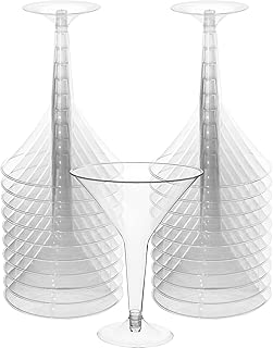 Big Party Pack Clear Plastic Martini Glasses | 8 oz. | Pack of 20 | Party Supply - coolthings.us