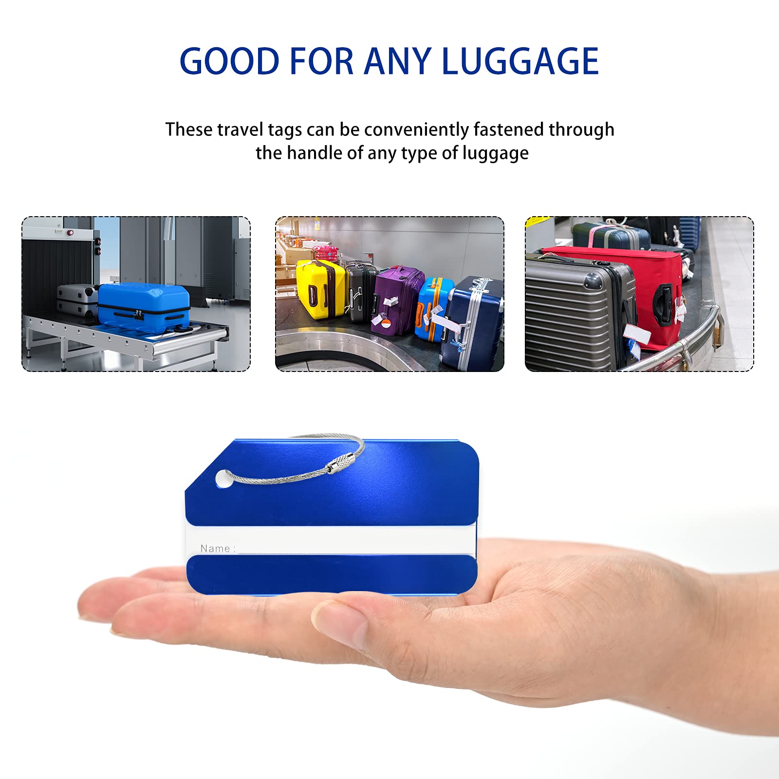 Etichette Bagaglio In Alluminio - 10 Pezzi Impermeabili Per Valigie - Foto 7