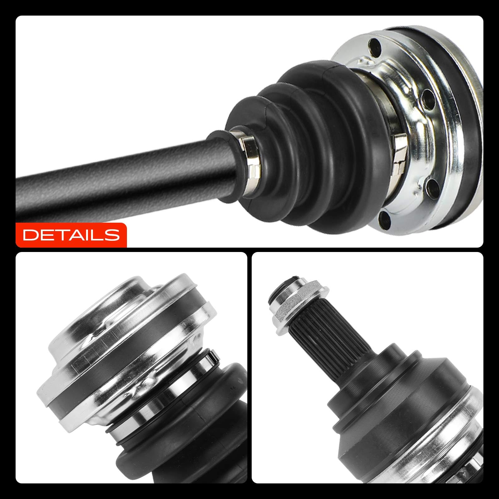 Frankberg Eje motriz Eje de transmisión sin ABS Ring Eje trasero Izquierda Compatible con Serie 1 E87 123d Serie 1 E81 123d Serie 1 Cupé E82 123d Serie 1 Cabriolet E88 123d Replace# 33217561789