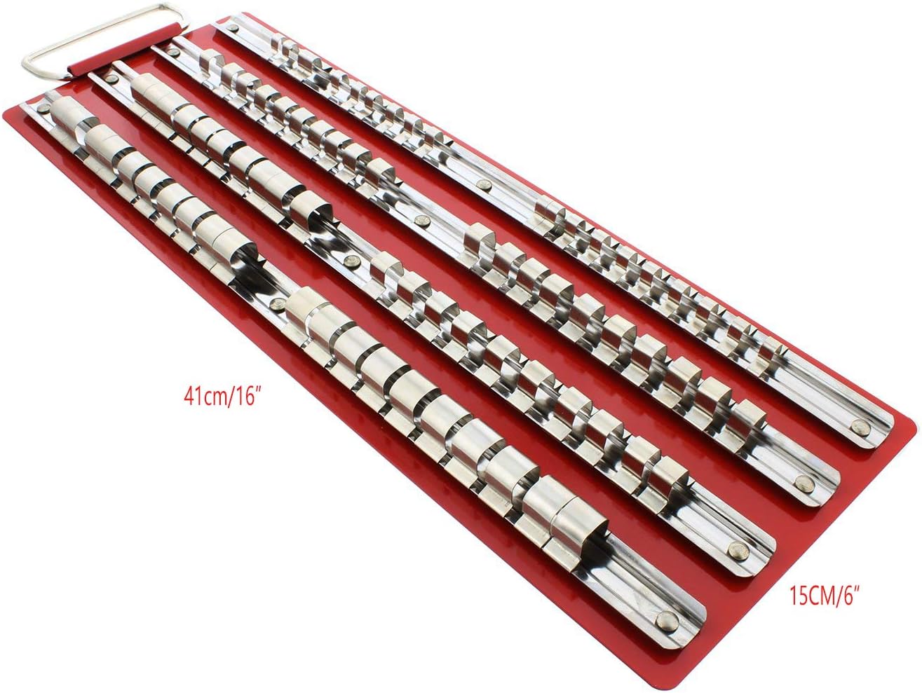 1/2'' 1/4'' 3/8'' Standard Socket Holder Tray Rack Rails Holder Divider Storage Rail Tray Stand Tool Organizer (80Clips)