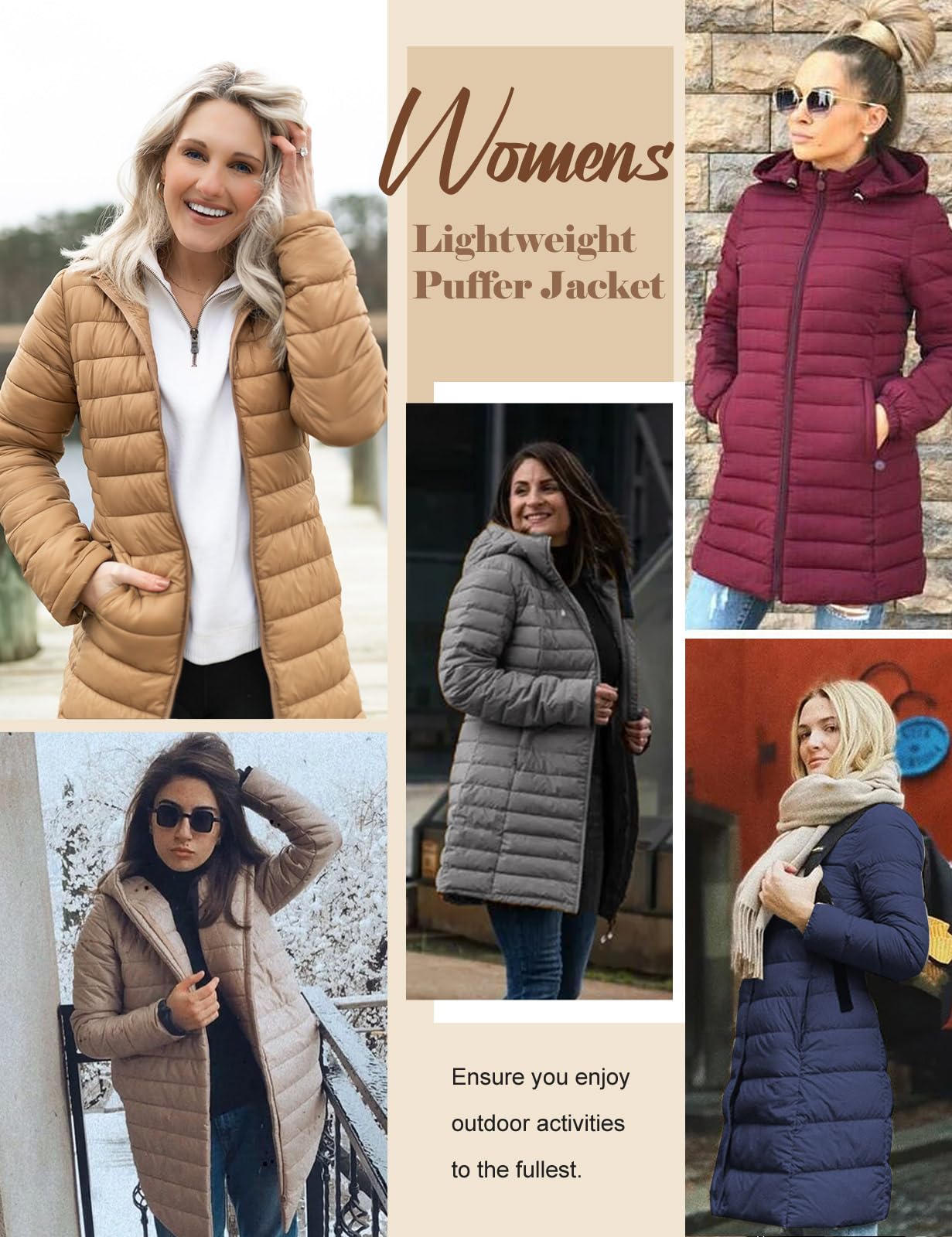 Tuopuda Manteau Femme Hiver Veste Polaire Chaud Parkas Blouson Zippée à Capuche mi Longue Coat Matelassée en Duvet Outercoat Slim Fit Casual Jacket avec Poches