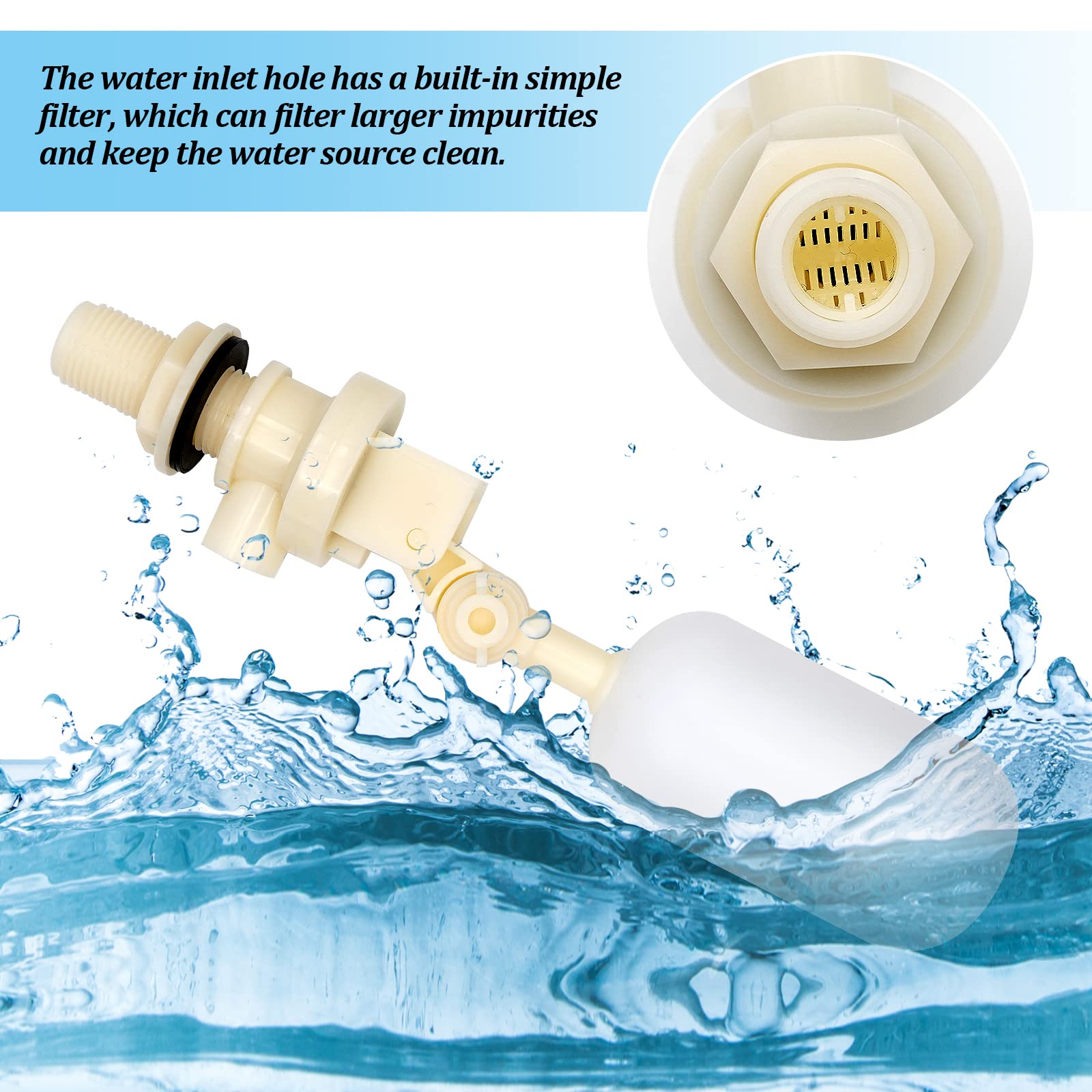 Yotijay Float Valve Easy To Install Automatic Fill For Water Tanks Water Trough Pond DN25