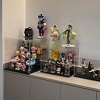 Vista 5 de Choowin Vitrina de acrílico transparente de 3 niveles para coleccionables, mini figuras, Pop Mart, Labubu, Sonny Angel, Smiski - Caja de exhibición