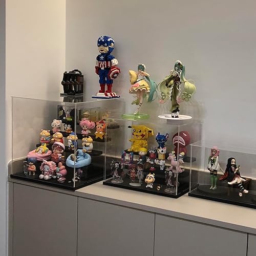 Miniatura 5 de Choowin Vitrina de acrílico transparente de 3 niveles para coleccionables, mini figuras, Pop Mart, Labubu, Sonny Angel, Smiski - Caja de exhibición