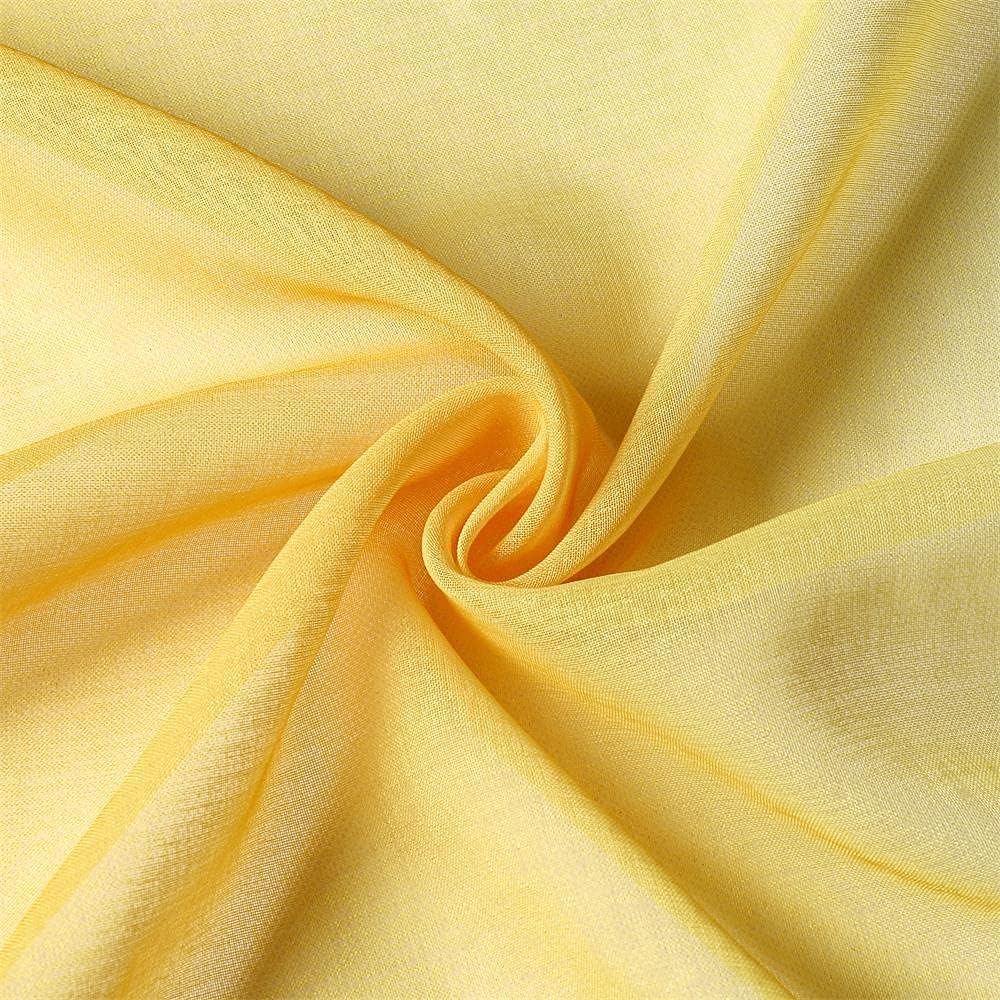 G2000 Sheer Curtains & Drapes 63 Inch Length Yellow and White Ombre for Bedroom Living Room Window - Light Filtering Grommet Panels for Patio Sliding Glass Door 2 Set