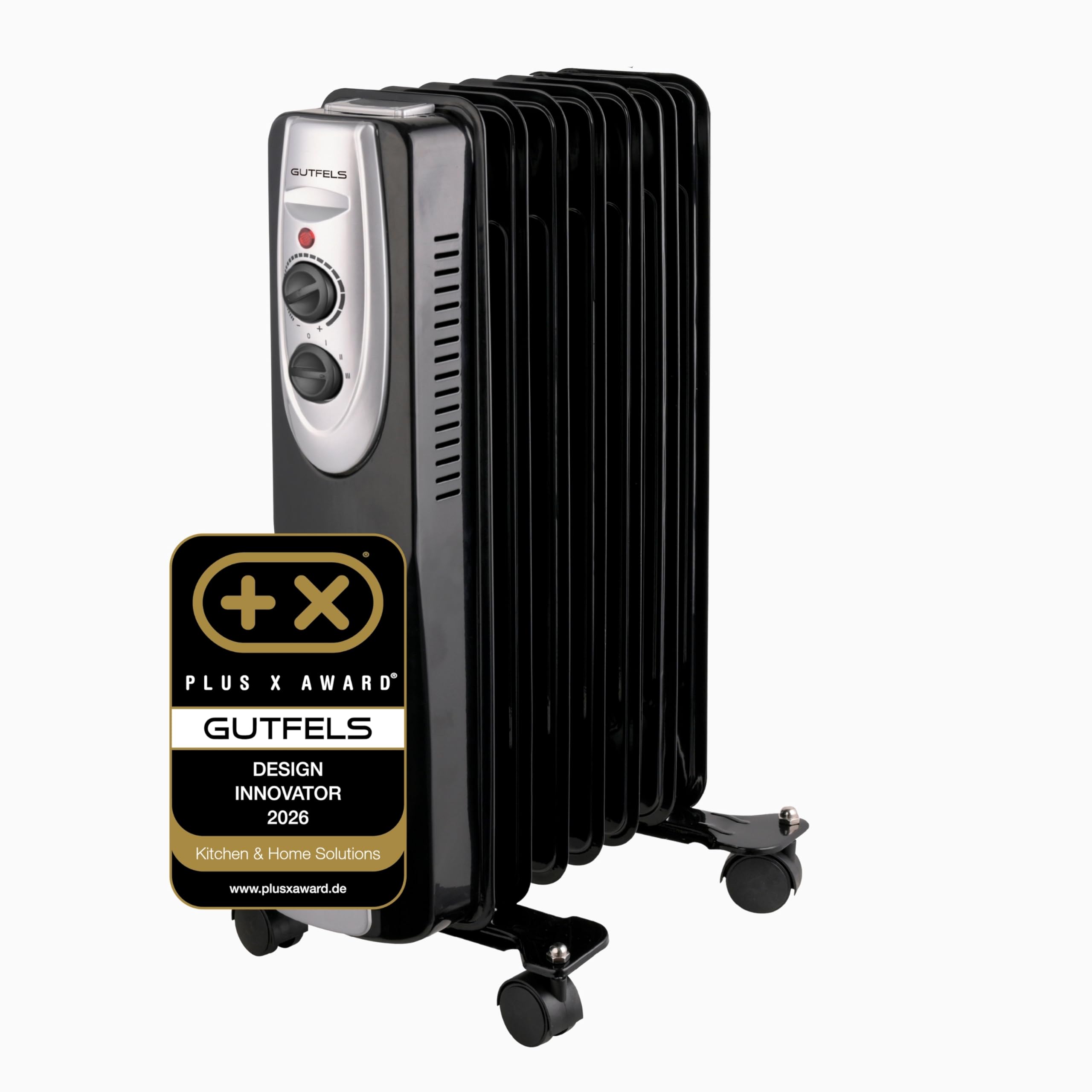 HR 32009 sw Öl-Radiator - 9 Rippen, 3 Heizstufen & 2000 Watt - Schwarz | Mobiles Heizgerät mit stufenlosem Thermostat, Überhitzungsschutz, Kabelaufwicklung & effizientem Wärmespeichermedium Öl