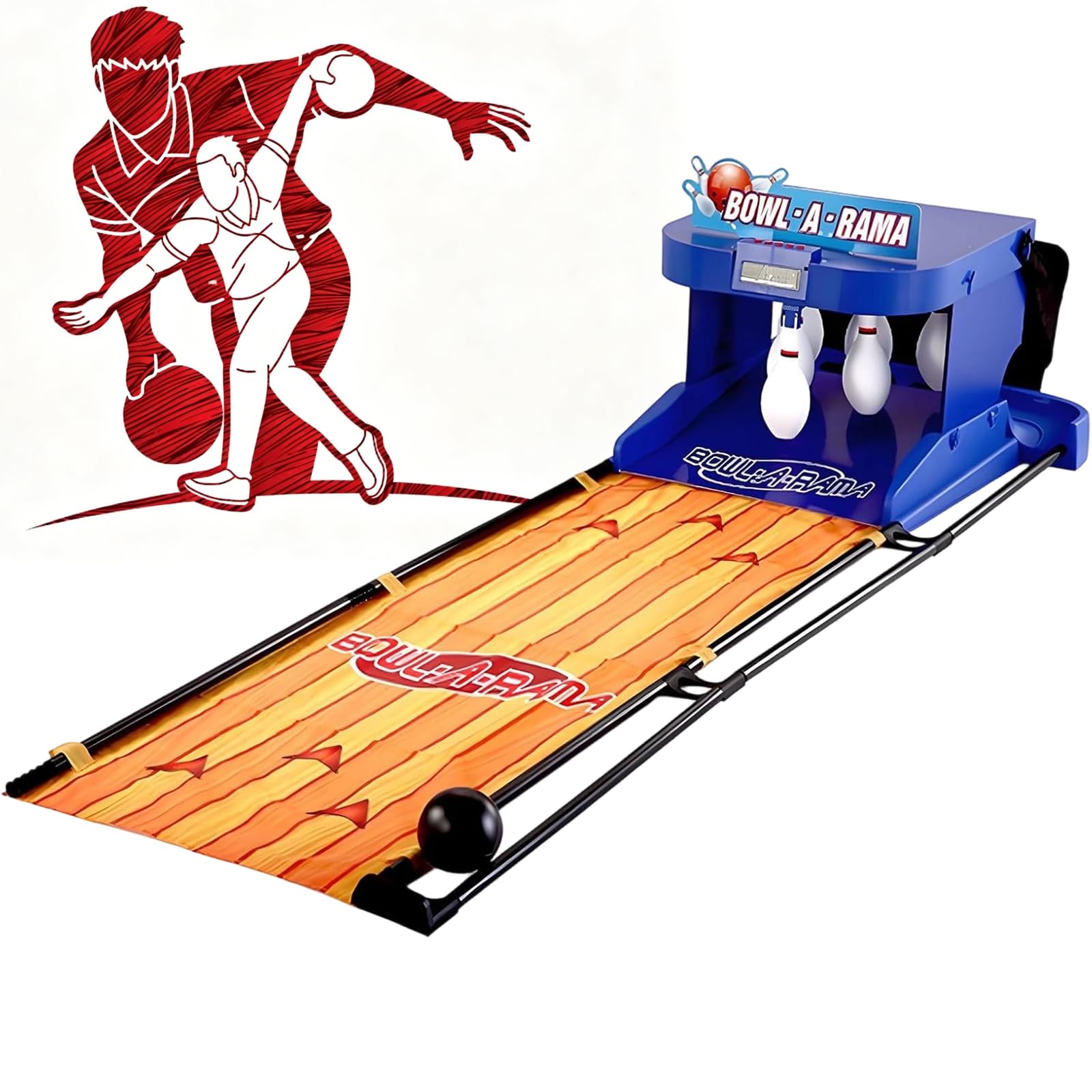 Pista da Bowling Elettronica da 2/3,5 M, Gioco Arcade con Tabellone LED, Reset Automatico Ed Effetti Sonori Analoghi, Adatto A Giochi Familiari Indoor 3.5m