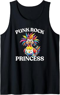 Punk Rock Princess Chicken Rocker Band Music Wild Hair Fun Tank Top