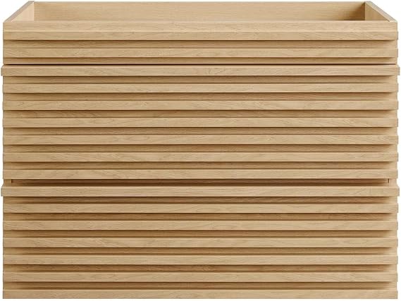 Modway Render 29 MDF Wood Wall-Mount Bathroom Vanity Cabinet in Oak