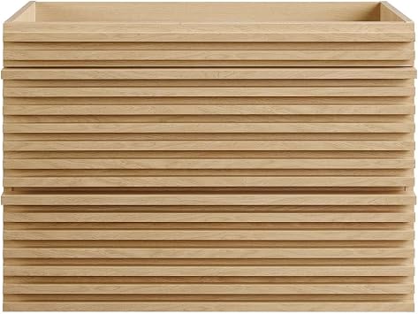 Modway Render 29 MDF Wood Wall-Mount Bathroom Vanity Cabinet in Oak
