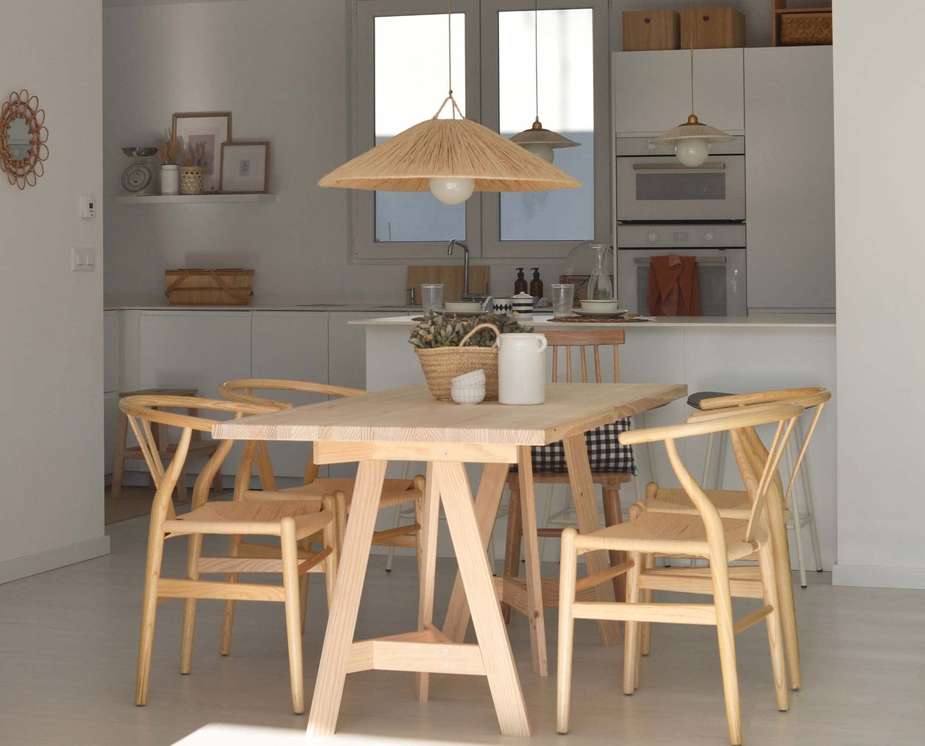 Tablero de madera de pino para mesa comedor 160x70 cm, gran grosor de 3 cm