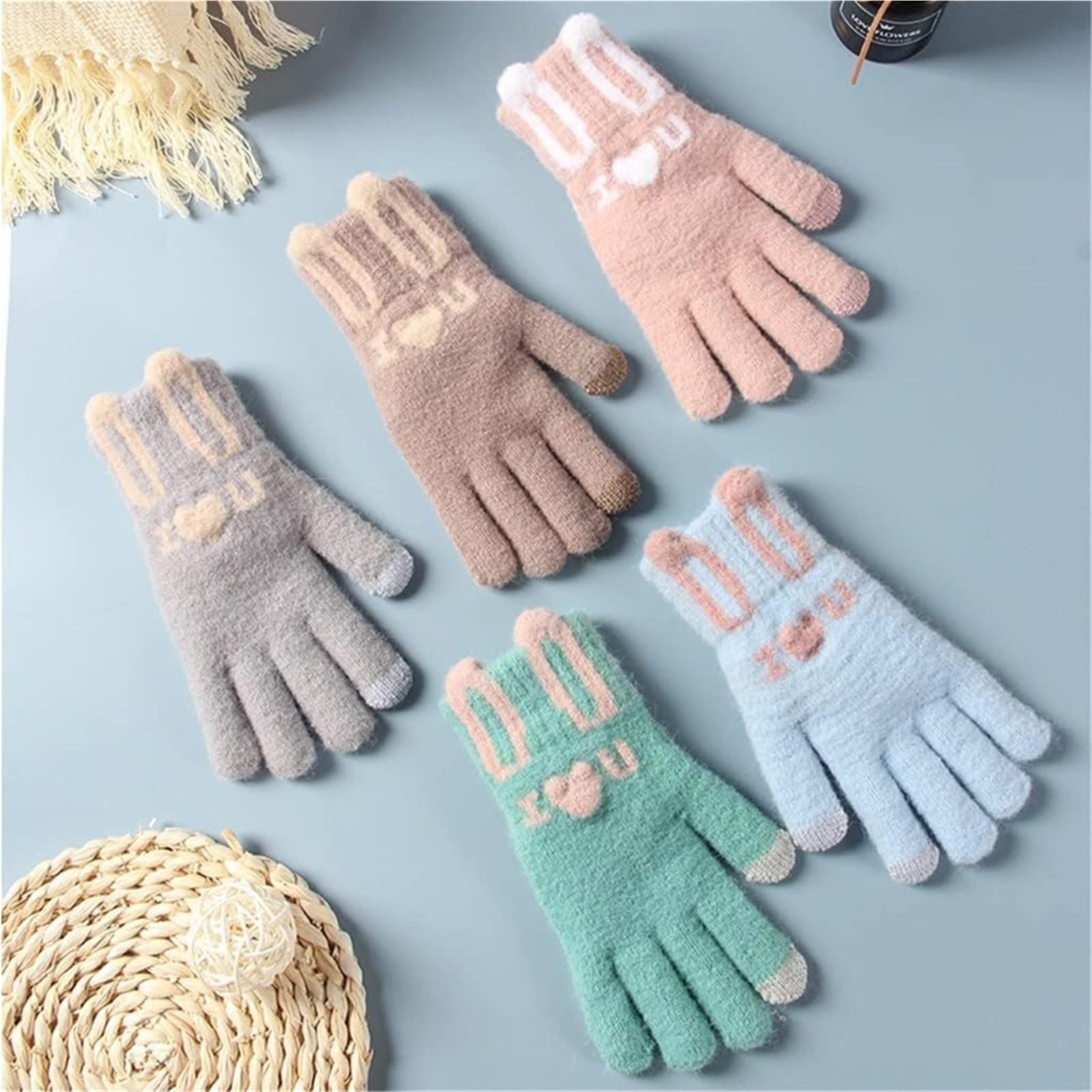 Guantes Running Guantes Cálidos De Punto De Invierno For Bicicleta Deportiva, Guantes Con Pantalla Táctil De Cinco Dedos Guantes Deporte Hombre