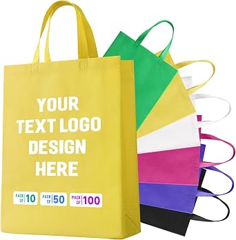 Custom Tote Bags with Your Logo, Personalized Reusable Shopping Bags for Shopping Business