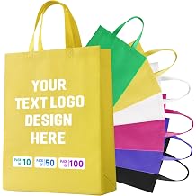 Custom Tote Bags with Your Logo, Personalized Reusable Shopping Bags for Shopping Business