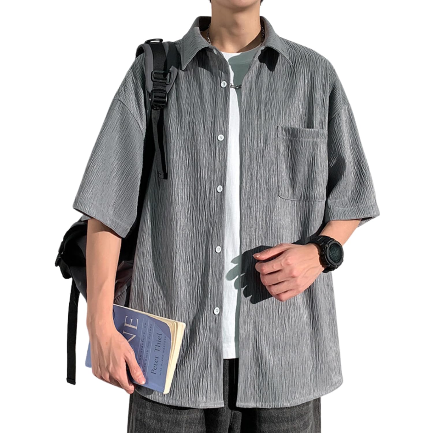 [merhee] シャツ メンズ 夏服 半袖 涼しい 涼感 大きい サイズ ゆっ…