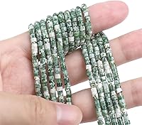 Vista 4 de Cuentas Espaciadoras de Jade Natural Africano Planas Redondas Sueltas para Hacer Joyas con Abalorios 3mmx2mm 38cm