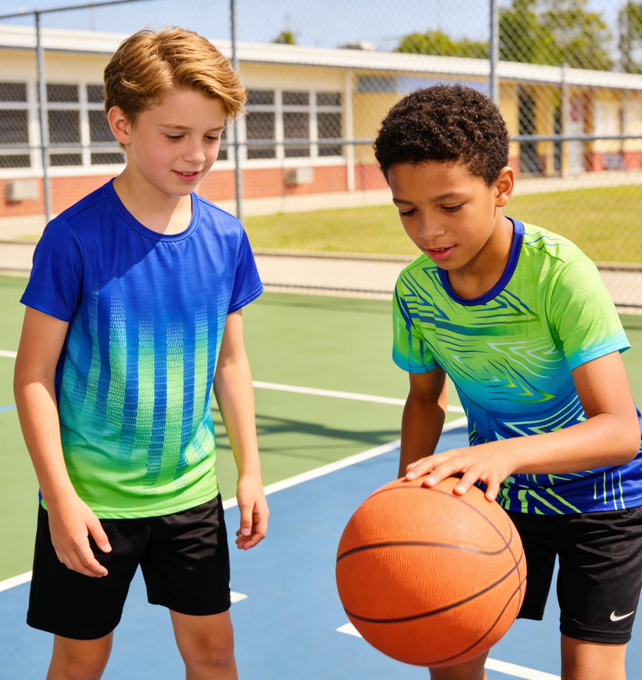 Lovekider Boys Athletic T-Shirt Dry Fit - Moisture Wicking Crew Neck Rash Guard Tees for Soccer, Gym, Sports, Size 7-14 - Image 3