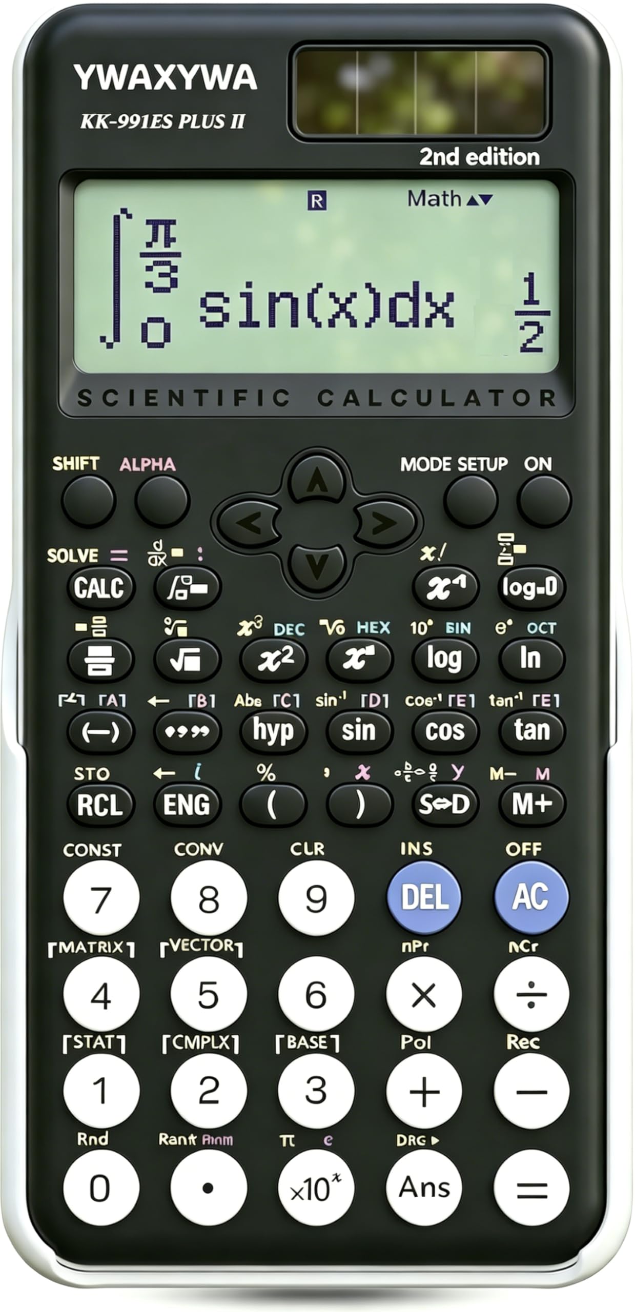WW-991ES PLUS II Calculator, 417 Functions, 2-Line 12-Digit Display, Portable Math Calculator for Secondary School, University, Business & Office Use YWAXYWA (Black)
