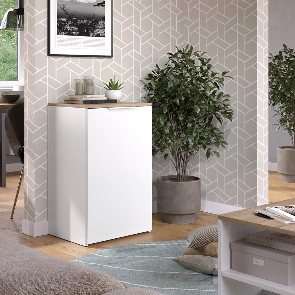 Vicco Aparador Wido, Blanco, 50 x 80 cm con Estante, para Almacenamiento y organización Que Ahorra Espacio
