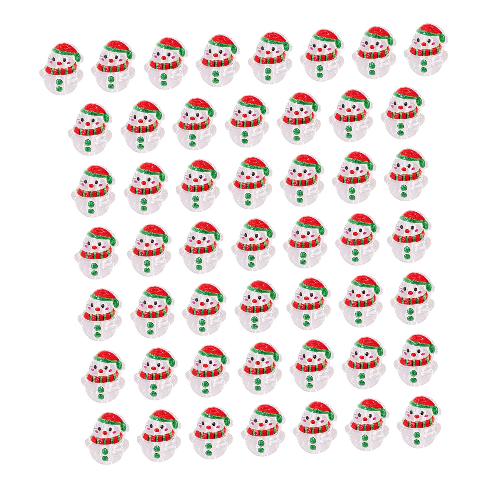 Buxuaaaa 50Pcs Christmas Snowman Charm Beads 16x20mm Acrylic Beads for Craft Bracelets Jewelry Making Christmas Ornament Acrylic Snowman