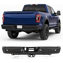 VRC Rear Bumper Assembly Compatible with 2021 2022 2023 2024 Ford F150 F-150,Replacement Back Bumper Black Steel,With Max Tow Hitch With 4 Rear Sensor Holes