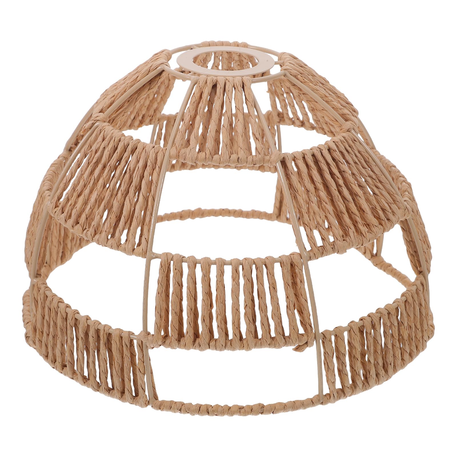 IMIKEYA Paralume a sospensione intrecciato a mano in corda di carta piccola dimensione 42 mm colore naturale per lampade da soffitto e da terra, decorazione rustica per sala da pranzo caffetteria e
