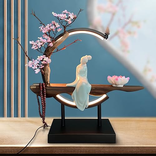 Lotus - Soporte para quemador de incienso con luz LED, muebles de incensario doméstico, quemador de incienso de reflujo, decoración del hogar,