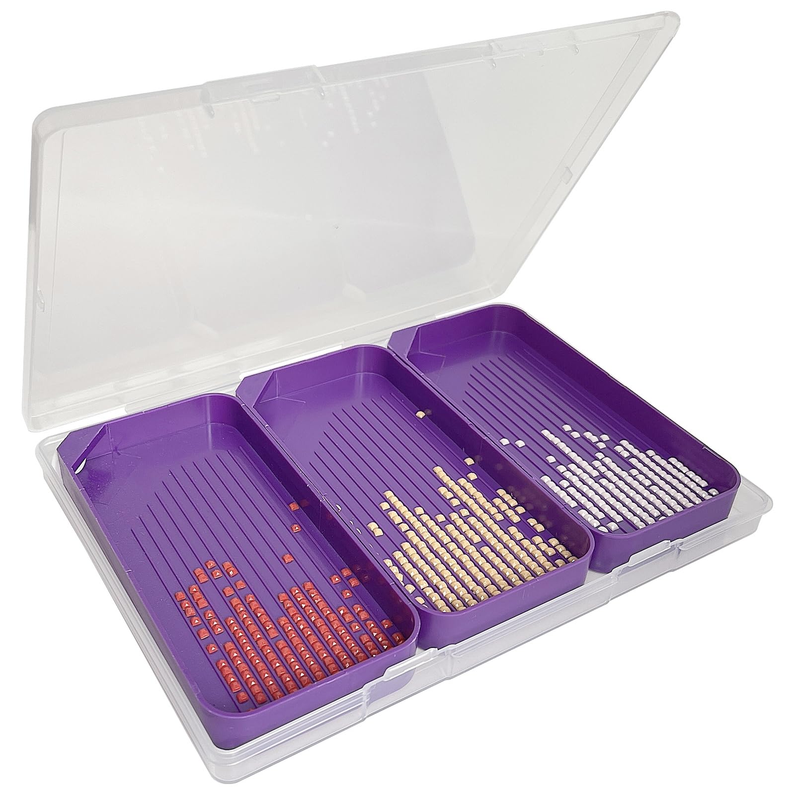 Diamond Painting Trays with Lids, 3 Pack Diamond Painting Trays with Storage Containers, 2-in-1 Diamond Art Storage and Diamond Art Trays, Diamond