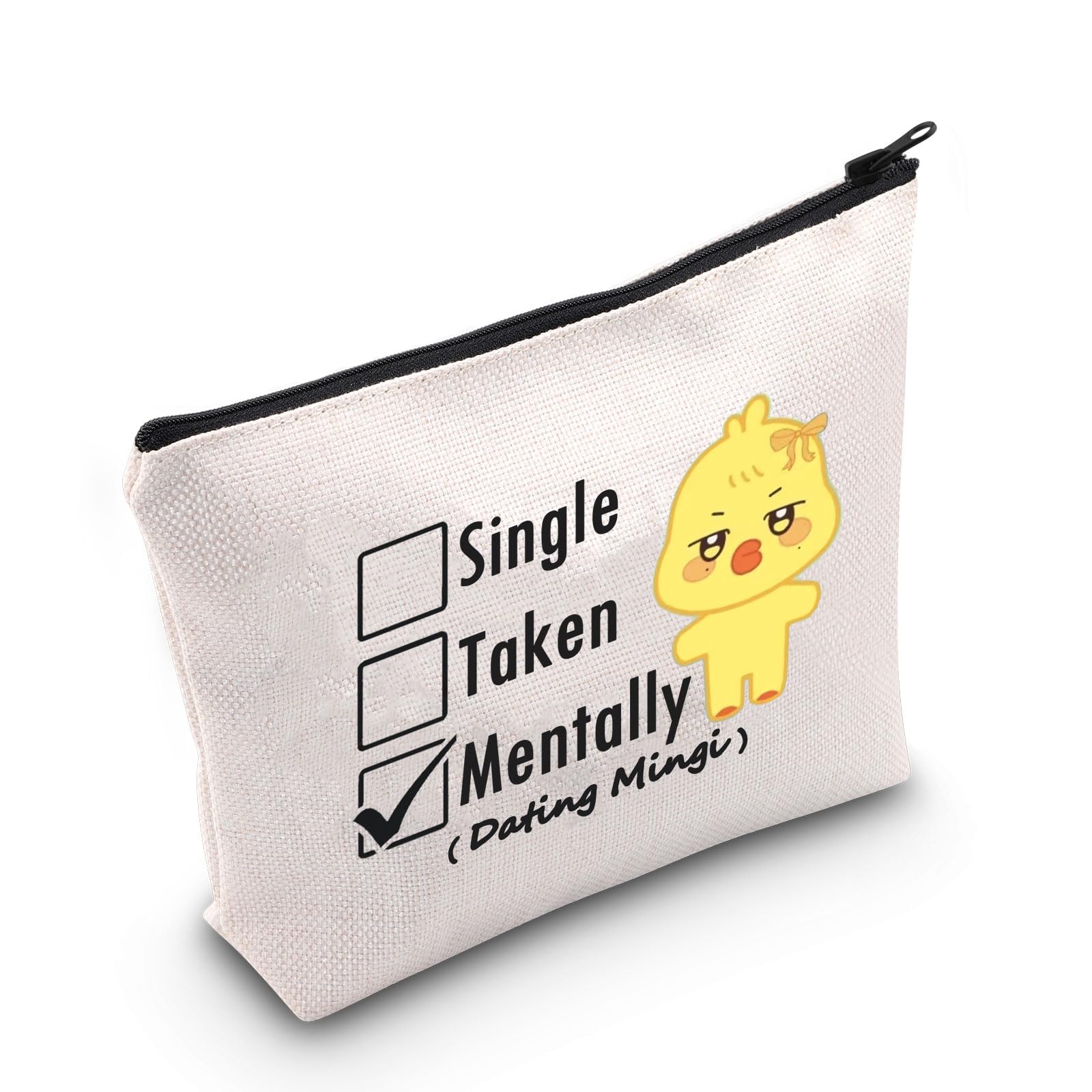 MNIGIU Korean Pop Inspired Gift Single Taken Mentally Dating Makeup Bag Korean Pop Lover Gift Korean Pop Group Fan Gift