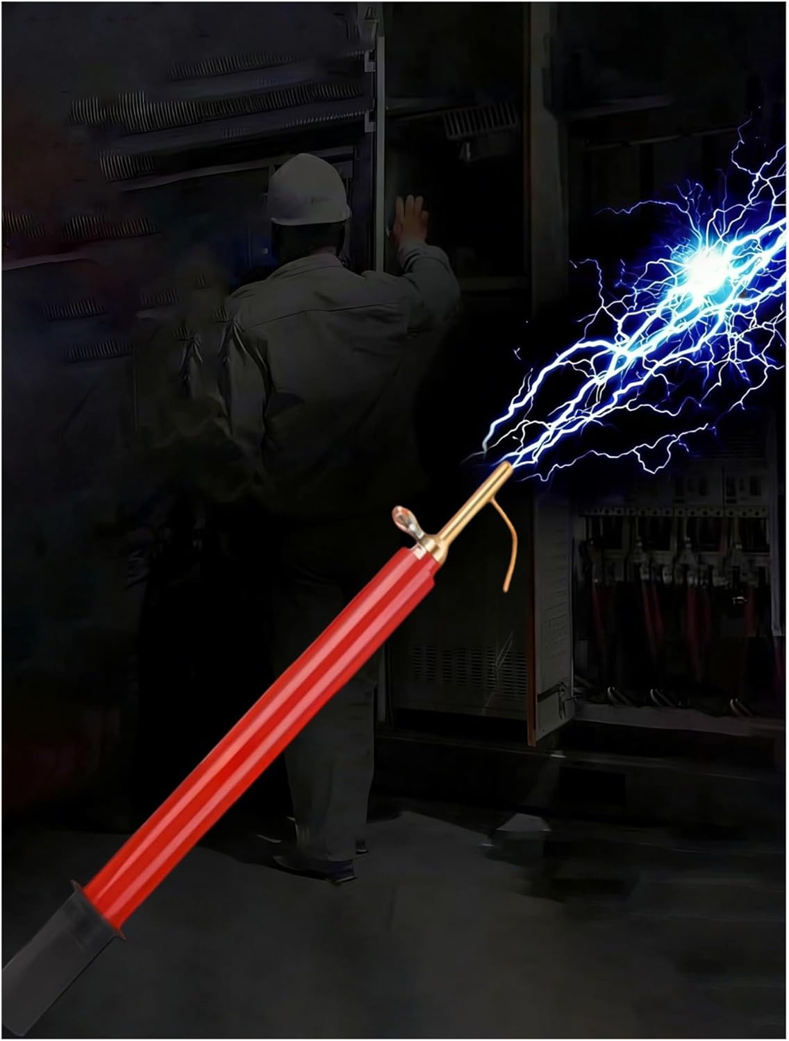 Dual Mode Telescopic Discharge Rod - 100cm 10KV Electrical Testing Pole for Line Maintenance, Portable and Efficient Electrical Discharge Tool