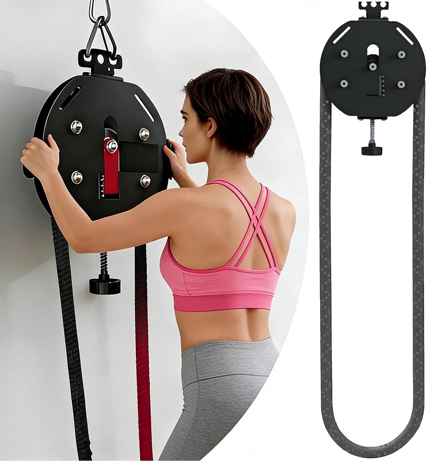 Endless Rope Trainer, Portable Cable Pulley System,Adjustable Tricep Rope Equipment | 330lb Load Capacity, 30kg Max Resistance for Full Body Workout & Strength Training