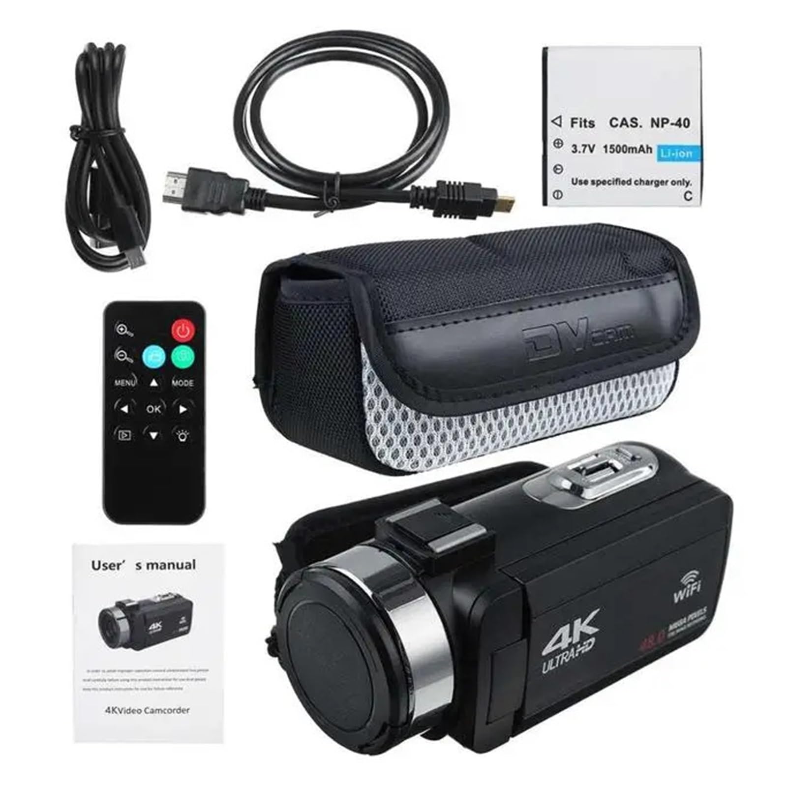 30MP 4K Ultra HD Video Camera, WiFi 16X Digital Zoom, DV Camcorder, Digital Video Camera with 270 Degree Rotation, Touch Screen Camera(4K Without Night Vis)-picture-34