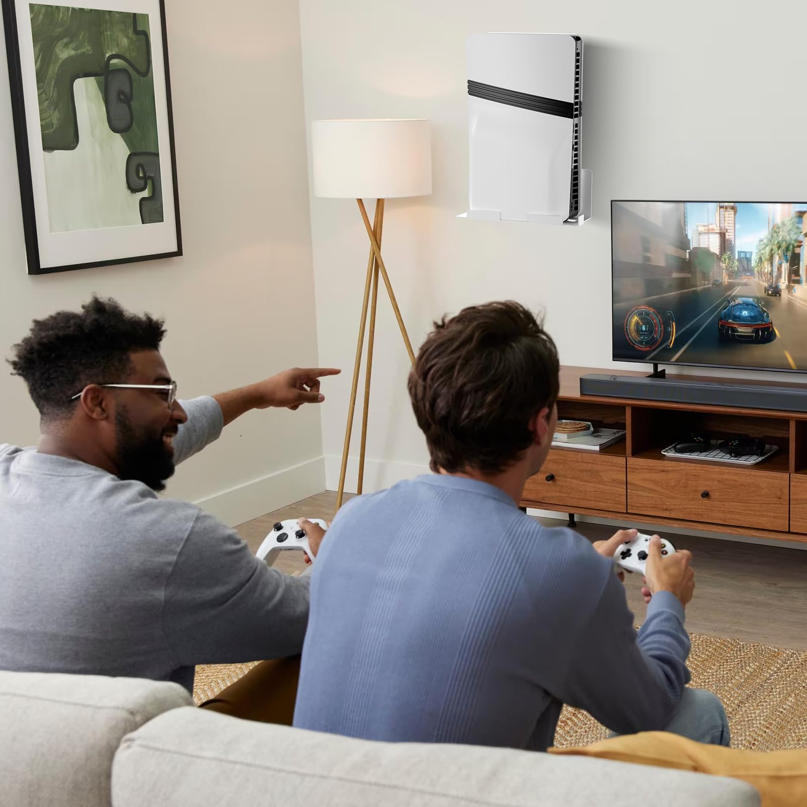 Soporte de Pared PS5/PS5 Slim/PS5 Pro, Soporte de Pared para PS5/PS5 Slim/PS5 Pro Consola (Disco y Edición Digital) Acero Juego de Soporte de Pared para PlayStation 5/ PS5 Slim/PS5 Pro