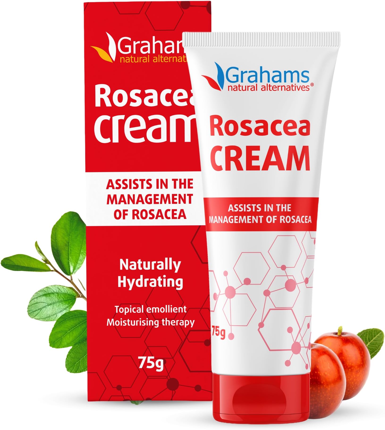 Grahams Natural Rosacea Cream | Anti-Inflammatory To Reduce Redness Of The Skin | Hydrating Formula | Natural Ingredients | Effective Relief | 75 G