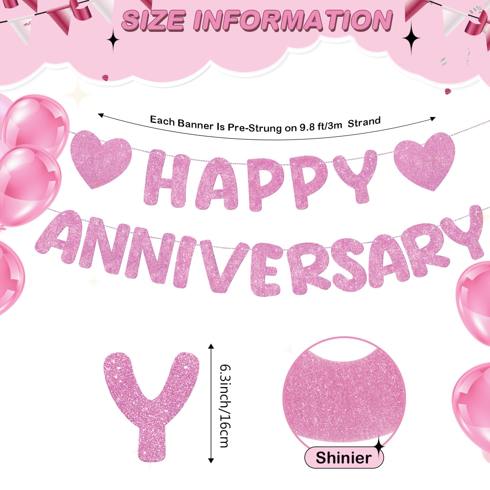 Fulmoon Bannière Pré-enfilée « Awesome Since 1984 » à Paillettes