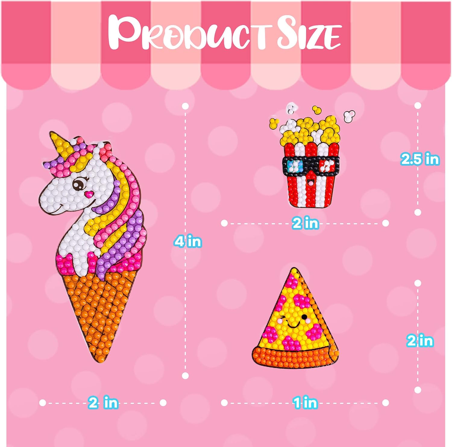 Cymbana Girls Desserts Diamond Painting Kits for Kids, Gem Art Stickers Set image 4