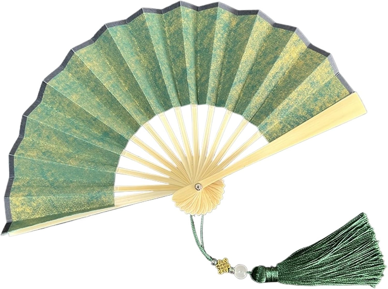 4-6inch Mini Foldable Hand Fan for Women Portable Handheld Folding Fan for Weddings Fashion Accessories and Gifts(4in,Green A)