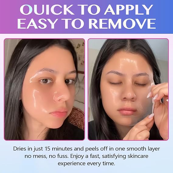 Collagen Night Wrapping Mask, Collagen Overnight Peel-Off Mask, Overnight Wrapping Peel Off Face Masks with Brush, Elasticity & Hydration Overnight Wrapping Peel Off Facial Mask