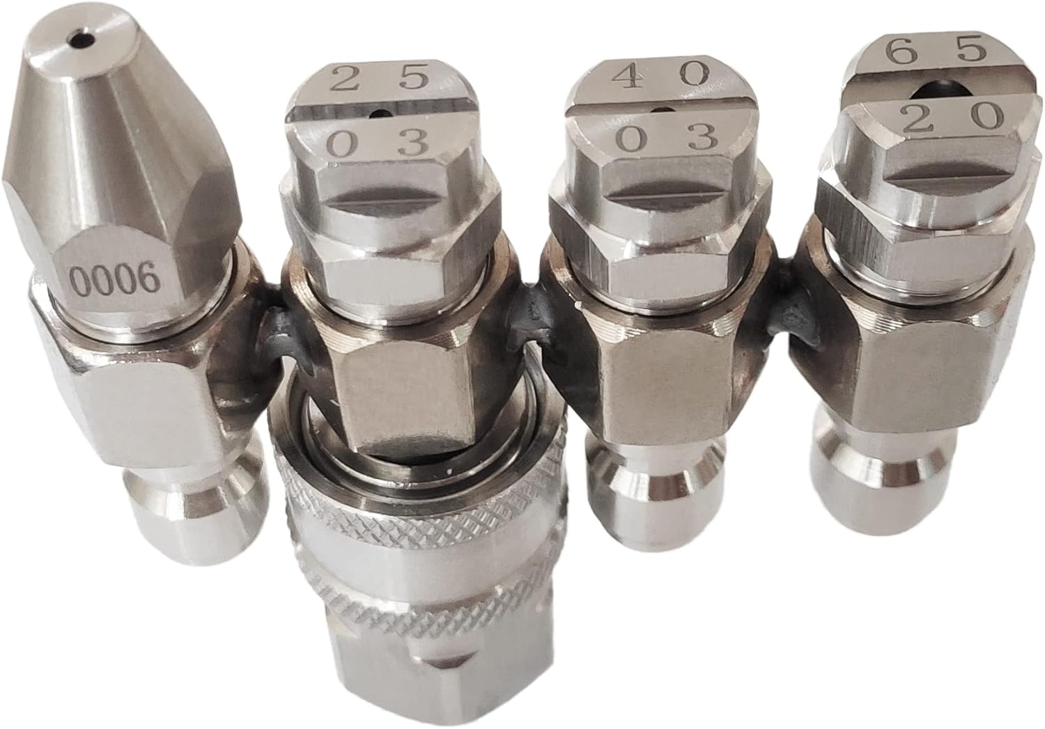 2.5 GPM Pressure Washer Nozzle 030,Jrod Tip Water Cleaning Soft Wash Nozzle,J Rod 4 Way Washing Tip Holder,1/4" Quick Connect 0° 25° 40° 65°