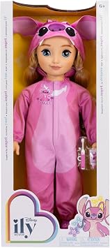Disney ILY 4ever Angel | Licensed by Jakks Pacific, Includes Adorable Lilo & Stitch Inspired Pink Onesie, Slides & Toothbrush, Gift for Girls 6+