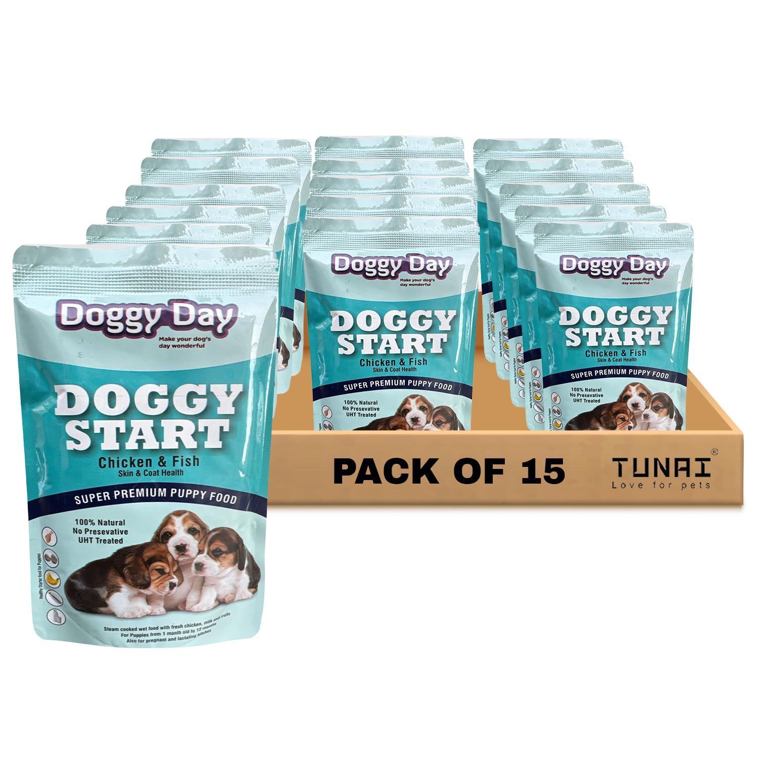 TUNAI Doggy Start Doggy Start for 1-Month-Old Puppies to 12-Months-Old-Puppies|Chicken & Fish-Pack of 15|Contains The Benefits of Bone Paste, Egg, Milk, Pumpkin, Carrot, Potato, Papaya, & Banana (B0CZ3YSXJ4) Amazon Price History, Amazon Price Tracker