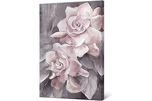 Pink Grey Wall Art Rose Flower Floral Pictures