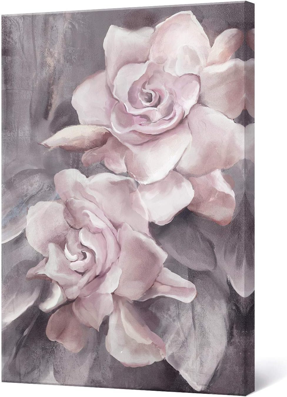 Lamplig Canvas Wall Art Pink Flower Floral Rose Painting Picture Print
