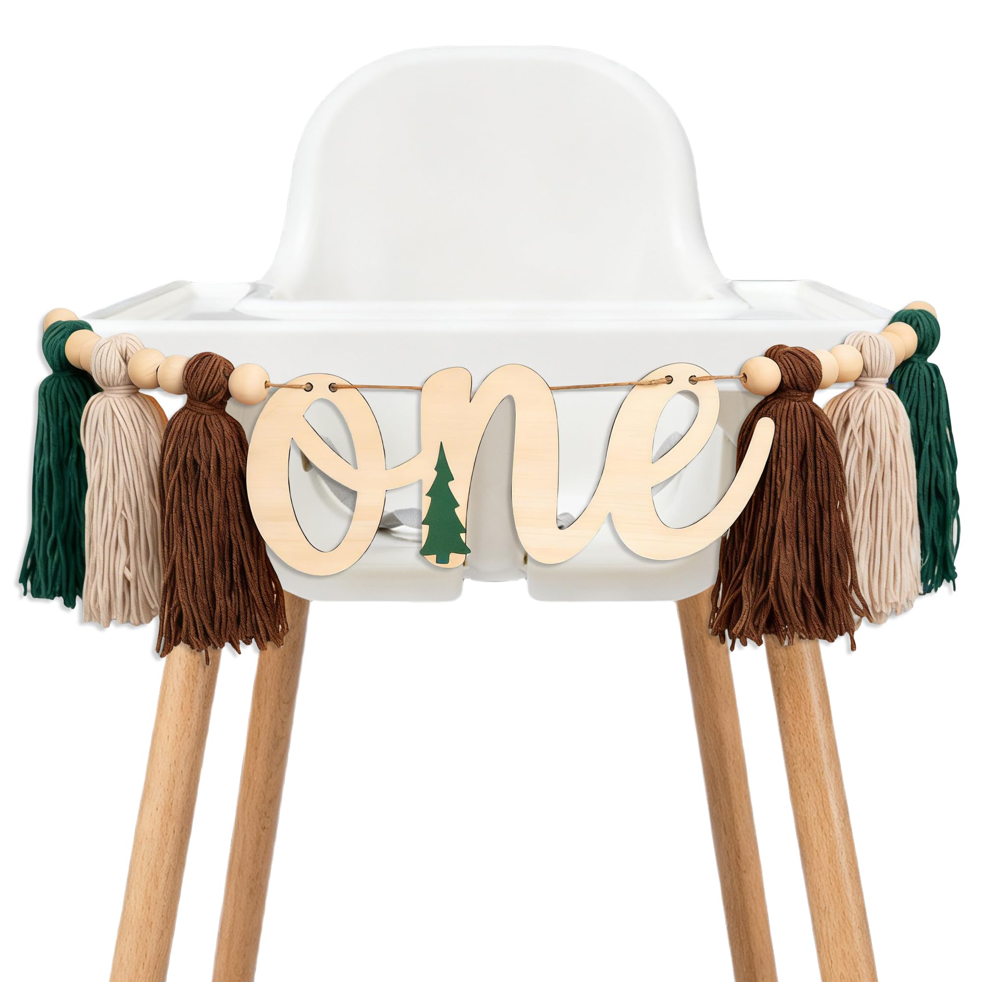 One Happy Camper High Chair Banner - Adventure Camping Theme Wooden Highchair Banner, Wild One First Birthday Decorations, Woodland 1st Birthday