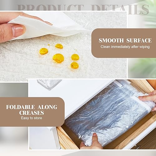 Miniatura 4 de Preboun Paquete de 4 fundas de plástico para sillas de comedor con 1 funda transparente impermeable para sofá, fundas protectoras de sillas de