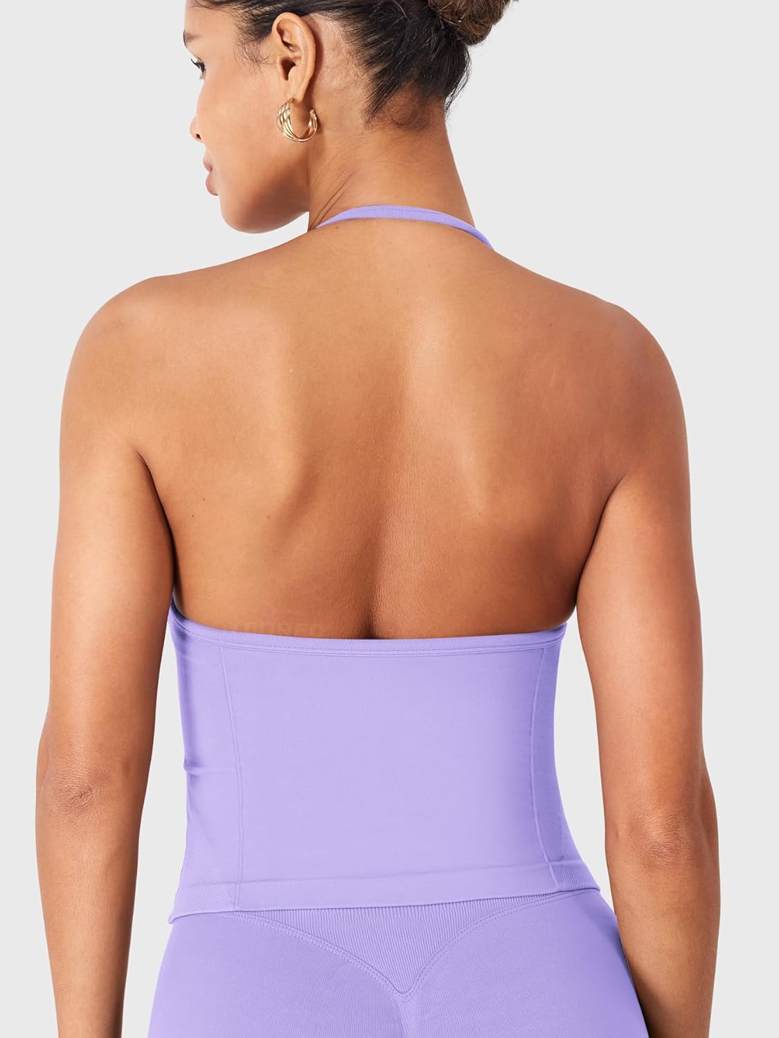 YEOREO SoftHue Impact Longline Strappy Top Women's Halter Workout Tank Tops Backless Gym Longline with Adjustable Strap - Image 5