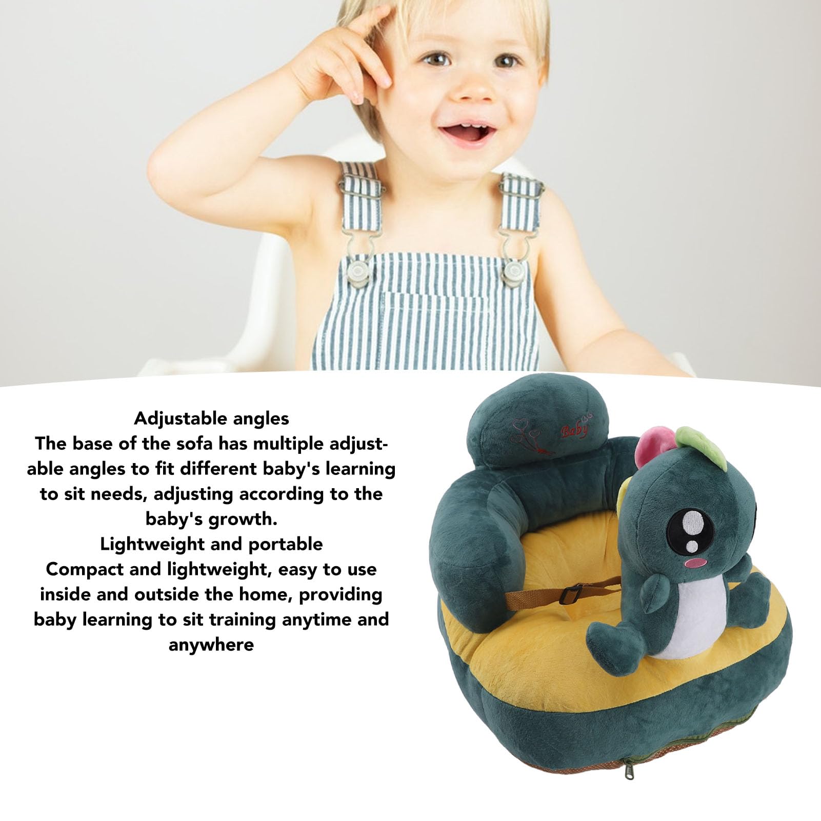 Yosoo Health Gear Seggiolino per Bambini Divano in Peluche Seggiolone per Bambini 45 X 50 X 45 Cm Angoli Regolabili Base Antiscivolo Forma Animale per Neonati Che Imparano a Sedersi in Ambienti