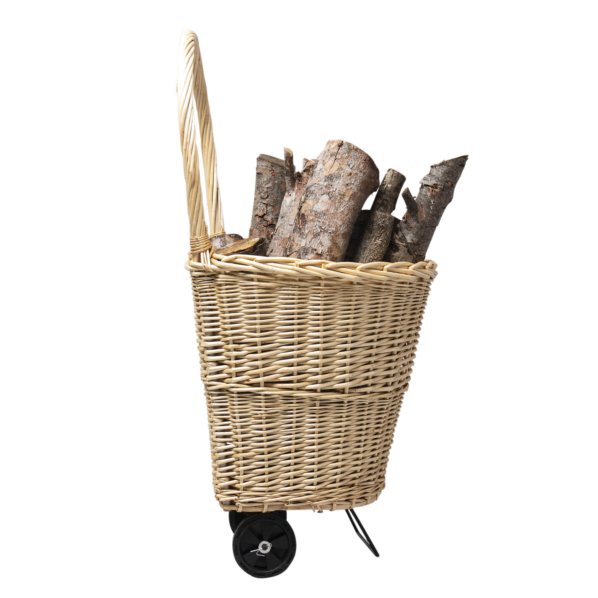 WERKA PRO Carrito de leña de mimbre